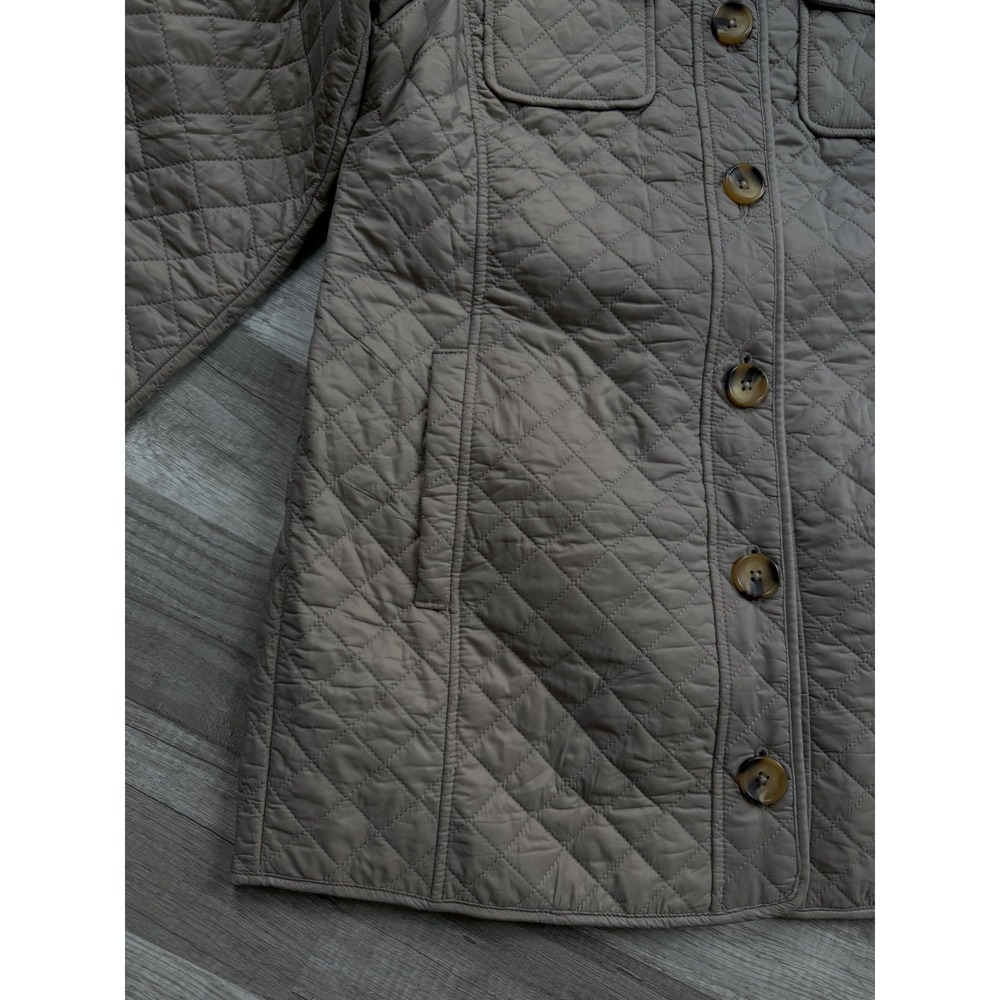 Chico's Quilted Full Button Front Jacket Women's Size 1 Medium Camel - Picture 3 of 16